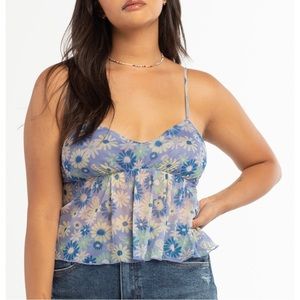 RSQ Mesh Daisy Cropped Tank Top